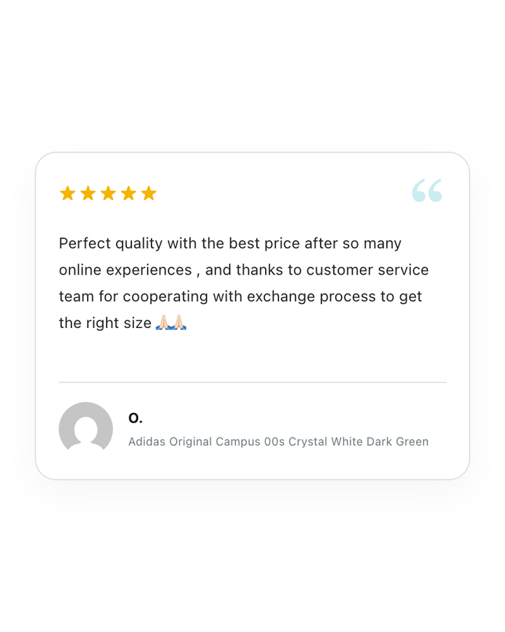 Perfect quality with the best price after so many online experiences , and thanks to customer service team for cooperating with exchange process to get the right size 🙏🏻🙏🏻 — O.