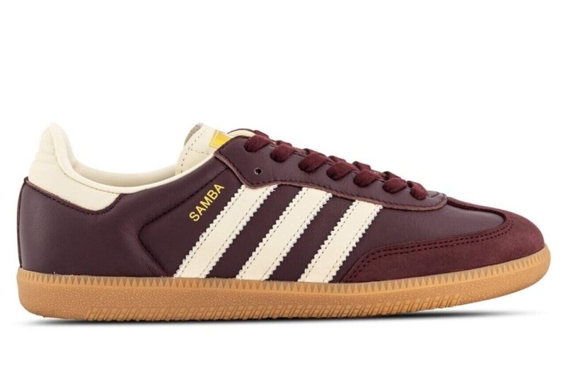 Adidas Samba OG Maroon Gold Metallic